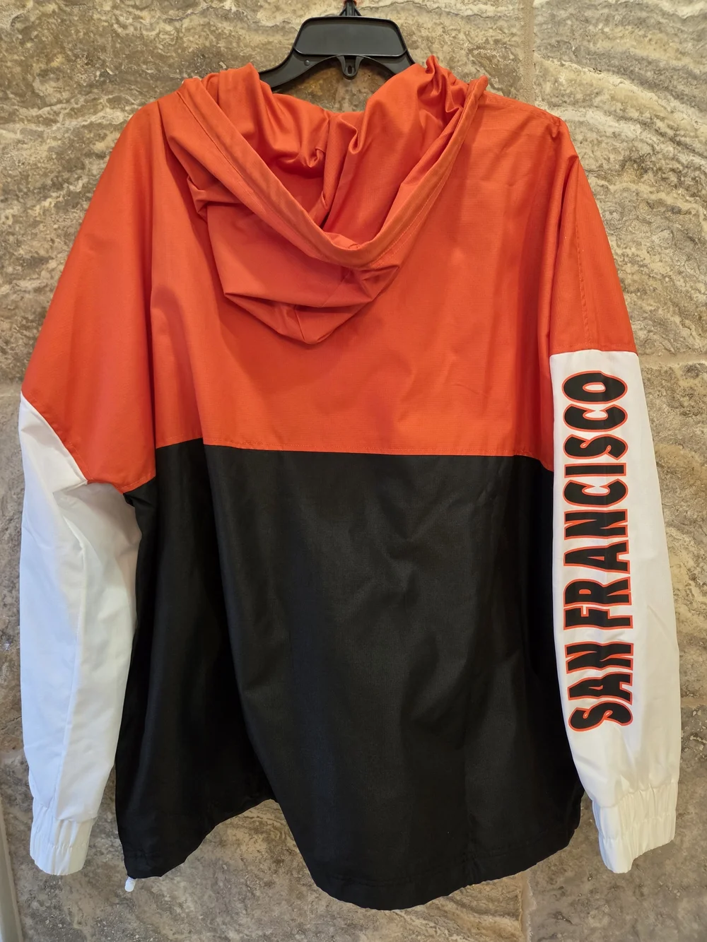 NWT New Era San Francisco Colorblock Windbreaker Jacket - Orange/Black/White